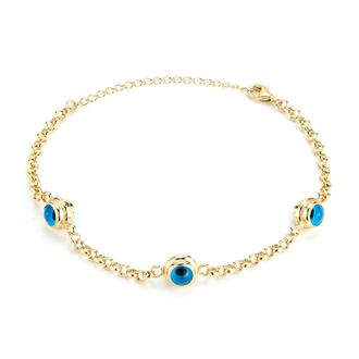 Glaze Jewelry Sterling Silver Triple Evil Eye Bracelet