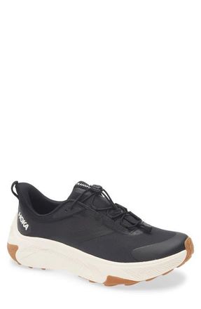 Hoka One One Transport 2 Gore-Tex Waterproof Sneaker in Black /Alabaster at Nordstrom, Size 10.5