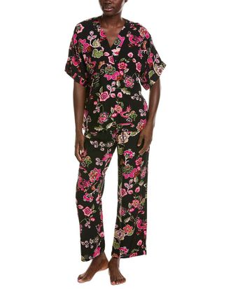 Natori 2pc Fleur Dragon Printed Challis Pajama Set