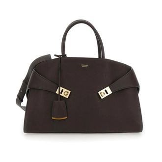 Ferragamo Hug Bicolor Handtas - Dames - Handtassen - Bruin - ONE Size - Leer - Tassen