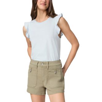 Paige Alaria Flutter Sleeve Top in Sky Blue at Nordstrom, Size Xx-Small