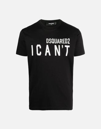 Dsquared2 Mens Dsquared2 I Cant Logo Printed T-Shirt in Black - Size: 40