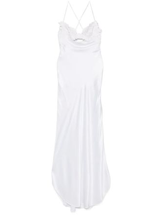 Ermanno Scervino Maxi-jurk met geborduurde details - Beige