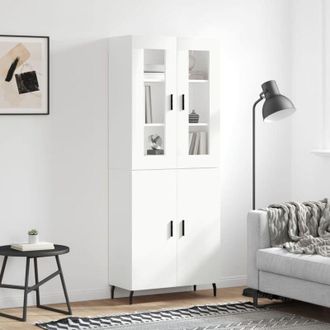 vidaXL Credenza Bianca 69,5x34x180 cm in Legno Multistrato - Vidaxl