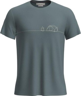 Icebreaker Merino Core S/S Tee Single Line Camp Funktionsshirt f&uuml;r Herren | grau