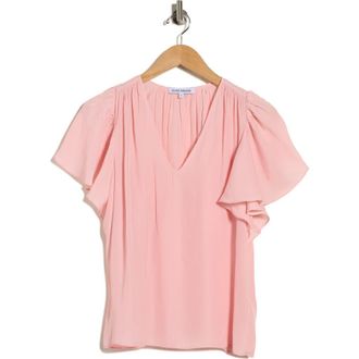 Ramy Brook Bronta V-Neck Top in Soft Tulip at Nordstrom Rack, Size X-Large Regular