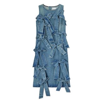 Ganni Light Rigid Denim Jurk - Dames - Casual kleedjes - Blauw - S - Denim - Kleedjes