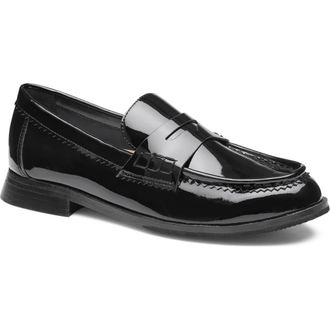 Johnston & Murphy Gillian Patent Leather Penny Loafer in Black Patent Leather at Nordstrom, Size 8.5