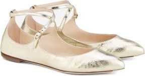 AGL Softy Ballet Flat in Platinum Leather at Nordstrom Rack, Size 9.5Us / 39.5Eu