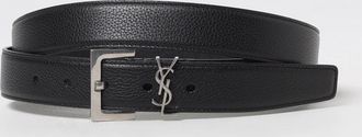 Saint Laurent Cintura Cassandre in pelle a grana