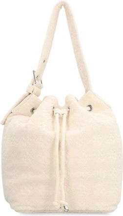 Tory Burch T Monogram Terry Oversized Bucket Bag - Dames - Schoudertassen - Beige - ONE Size - Katoen - Tassen