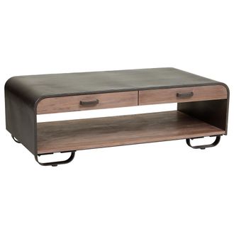 Wanderlust Deco Wanderlust Deco - Mesa De Centro De Madera Y Metal Negro 120x62x41