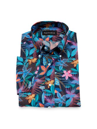 Paul Fredrick Non-iron Cotton Botanical Dress Shirt