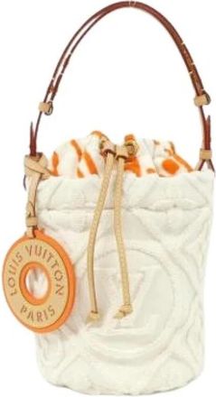 Louis Vuitton Pre-owned Vintage Bucket Bag - Dames - Vintage Tas - Wit - ONE Size - Katoen - Vintage
