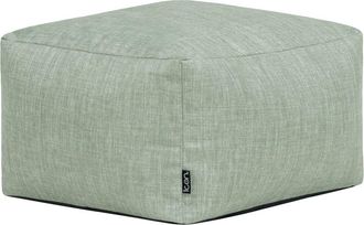Icon Brand Pouf reposapi&eacute;s cuadrado de interior y exterior en tejido verde salvia
