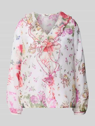 Only Regular Fit Bluse mit Volants Modell MILLA in Offwhite, Gr&ouml;&szlig;e S