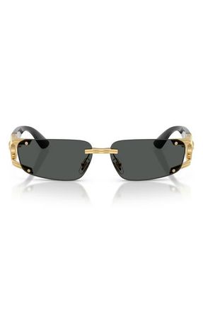 Versace 59mm Rectangular Sunglasses in Gold /Dark Grey at Nordstrom
