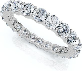 Pompeii3 Diamond Eternity Ring 2 Carat Womens Stackable Wedding Band 14K White Gold Size Selectable