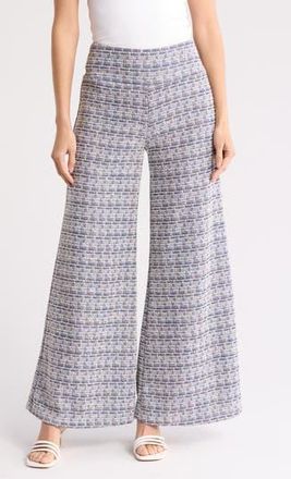 Renee C Tweed Wide Leg Pants in Blue at Nordstrom Rack, Size X-Large