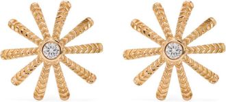 Harwell Godfrey 18K Yellow Gold Tiny Sunflower Diamond Stud Earrings - Womens - 18kt Yellow Gold/Diamond