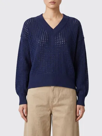 KANGRA Perforated Cotton V-neck Knit