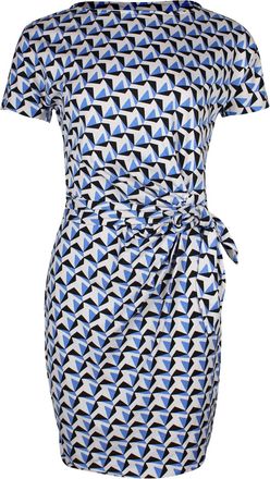 Diane Von Fürstenberg Diane on Furstenberg Printed Faux Wrap Dress in Multicolor Silk