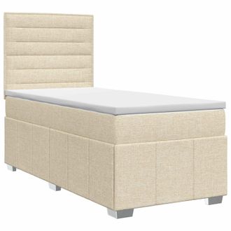 vidaXL Letto Box Spring Con Materasso Crema 80 X 200 Cm Tessuto Vidaxl