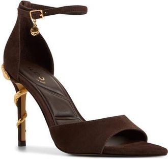 Aldo Medeza Ankle Strap Pointed Toe Sandal in Dark Brown at Nordstrom, Size 6.5
