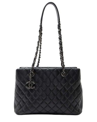 Chanel Black Caviar Leather City Small Shopping Tote (Authentic Pre-Loved)