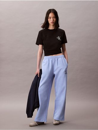 Calvin Klein Jeans Calvin Klein Womens Monologo Fleece Wide Leg Sweatpants - Blue - XS