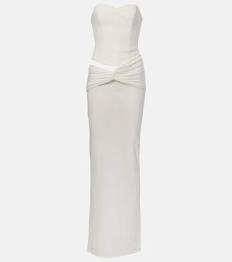 Alex Perry Draped crêpe jersey corset dress