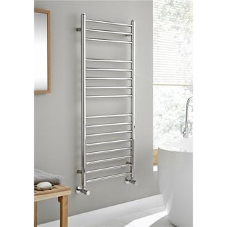 Clifton Vertical Bathroom Towel Radiator 720mm (H) x 500mm (W) in Metallic Silver