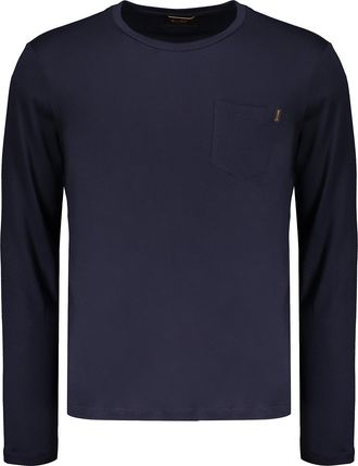 Moorer T-shirt Navy With Long Sleeves