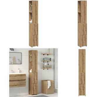 vidaXL Armadietto Bagno Rovere 25x25x170 cm Legno Multistrato - Armadietto in legno - Armadietto in truciolato