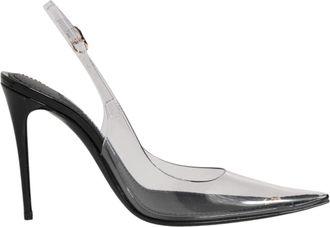 Dolce & Gabbana Zwarte Leren Heldere PVC Slingback Pumps Schoenen