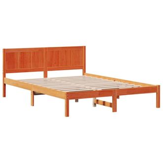 Berkfield Home Wax Brown Pine Wood Bed Frame Wax brown Solid wood 160 x 200 cm