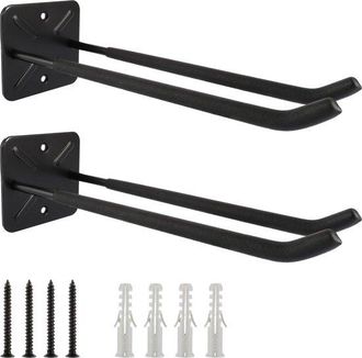 OEM Dos Ganchos De Pared Atornillables Con Almohadillas De Espuma, 31,5 Cm, Color Negro, Capacidad De Carga De 80 Kg, Ganchos De Hierro Resistentes, Adecu