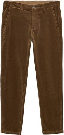 Mango Slim Fit Straight Leg Corduroy Pants in Medium Brown at Nordstrom, Size 31