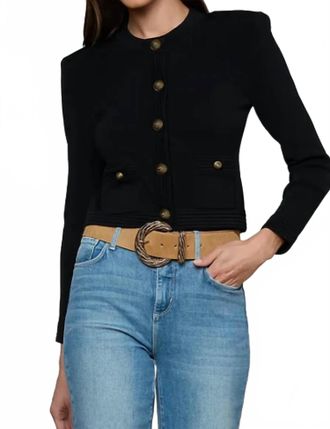 L'agence Womens Patsy Crop Cardigan In Black