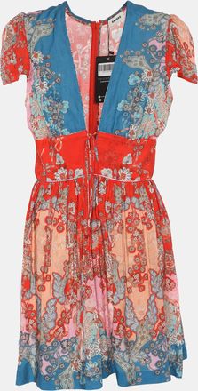 Sandro Multicolor Printed Viscose Mini Dress
