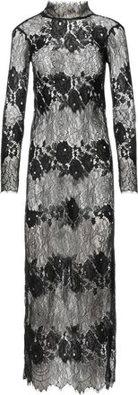 Ana Radu Abito lungo in pizzo a fiori - Nero