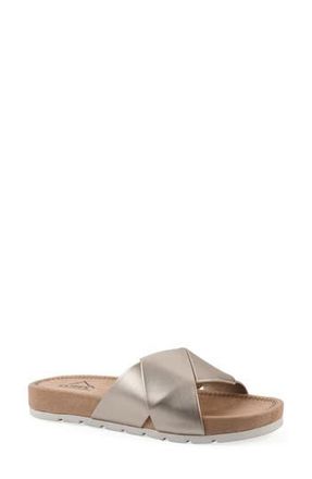 White Mountain Tincie Slide Sandal in Pale Gold Metallic Smooth at Nordstrom Rack, Size 6.5
