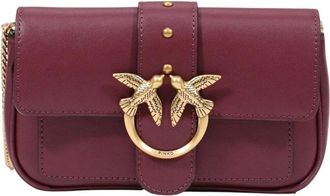 Pinko Pinko, Tassen, Dames, Paars, ONE Size, Leer, Pocket Love One Simply