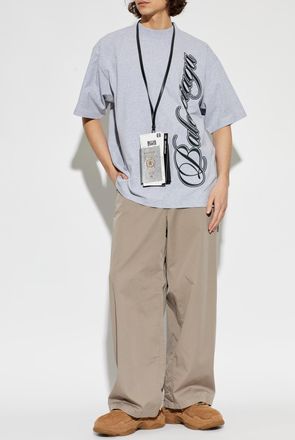 Balenciaga T-shirt With Logo, Mens, Grey