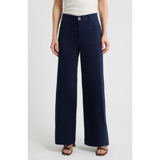 Wit & Wisdom Skyrise Patch Pocket Wide Leg Pants in Navy at Nordstrom, Size 14P