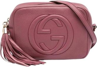 Gucci Pre-owned Cross Body Bags, female, Pink, Size: ONE SIZE Pre-owned Leather Crossbody Bag