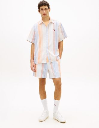 Tommy Hilfiger Mens Tommy Jeans Striped Dobby Short - White - XXL