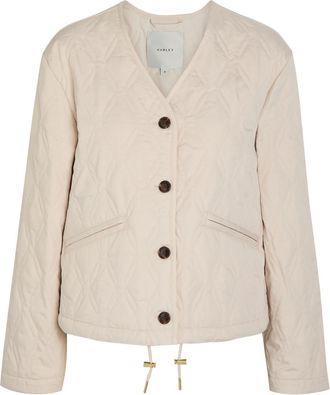 Varley Saba Quilted Woven Jacket - Cream - Xxs (UK4 / Xxs)