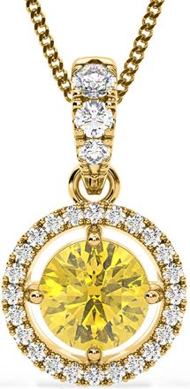 The Diamond Store Ella Yellow Lab Diamond 1.38ct Pendant Necklace in 18K Yellow Gold - Elara Collection