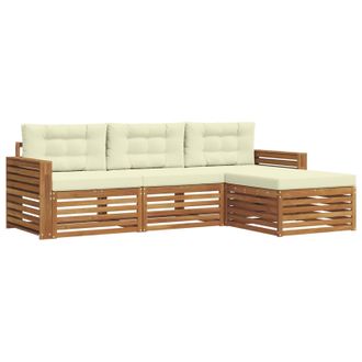 vidaXL Conjunto De Sof&aacute;s De Exterior Con Coj&iacute;n Natural Y Crema Vidaxl
